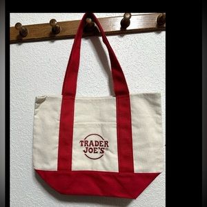 Trader Joe’s mini canvas tote red